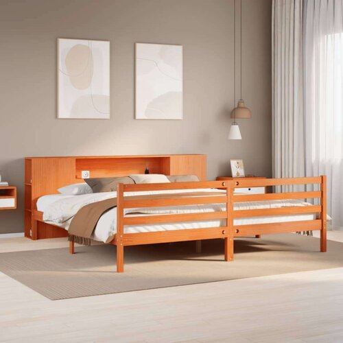  Krevet s regalom za knjige bez madraca 200x200 cm od borovine Cene