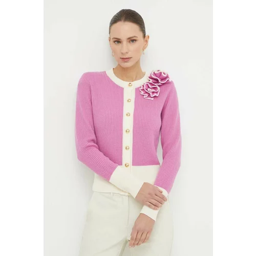 Luisa Spagnoli Volnen pulover ženski, vijolična barva