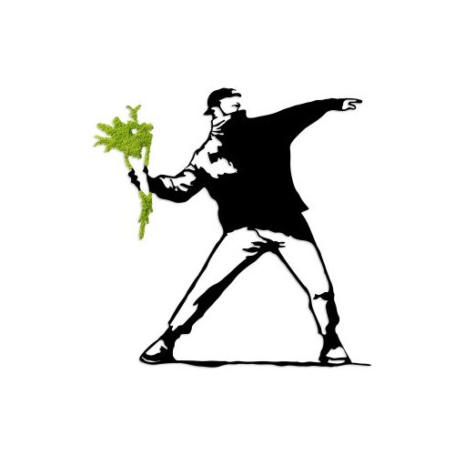 Wallity zidna dekoracija Moss-Flower Gang, 70x69cm, Crna Cene