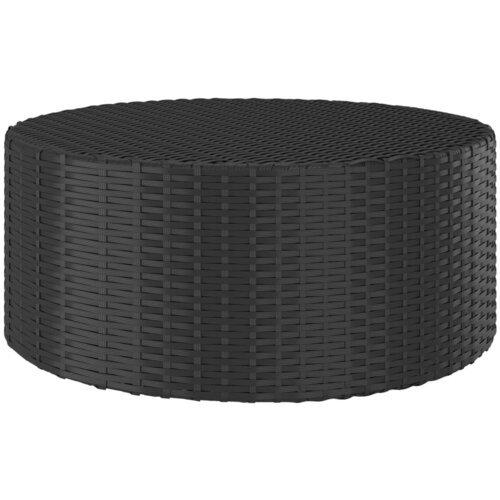 VidaXL Čajna mizica črna 68x68x30 cm poli ratan Slike