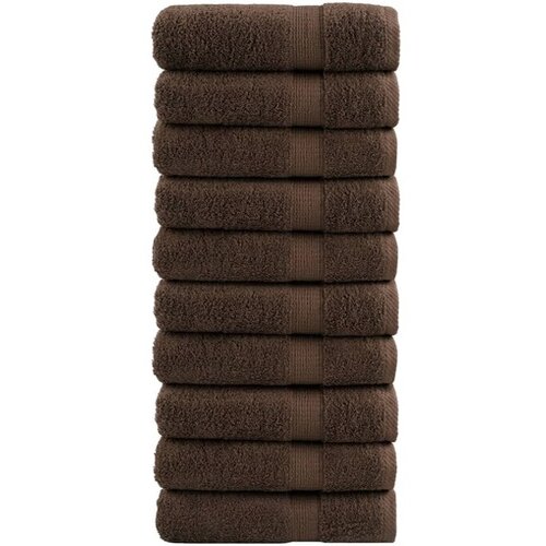 VidaXL Premium brisače 10 kosov rjava 70x140 cm 600 g/m2 100 % bombaž Slike