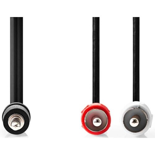 Nedis CAGB22200BK100, stereo audio kabl, 3,5 mm mu&scaron;ki, 2x rca mu&scaron;ki, niklovani, 10,0 m, crni Cene