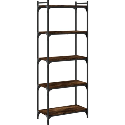 VidaXL Knjižna omara 5-nadstropna dimljen hrast 60x30x154 cm inž. les, (20978188) Slike