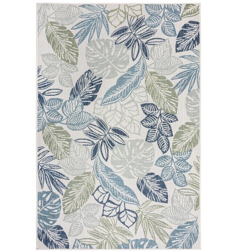 Flair Rugs Zelena/modra notranja in zunanja preproga 200x290 cm Bella Leaf &amp;ndash; Slike