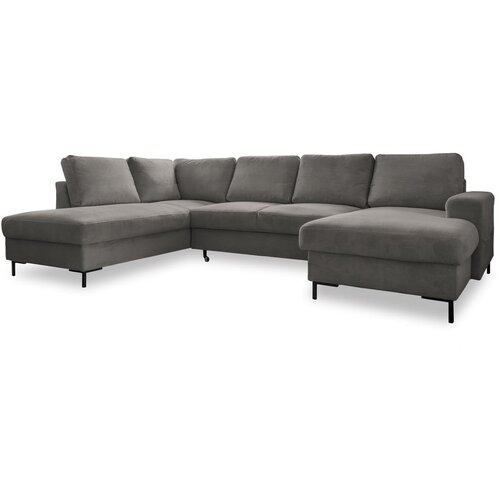 Miuform Siva sklopiva kutna garnitura od samta (s lijevim kutom) Lofty Lilly &amp;ndash; Slike