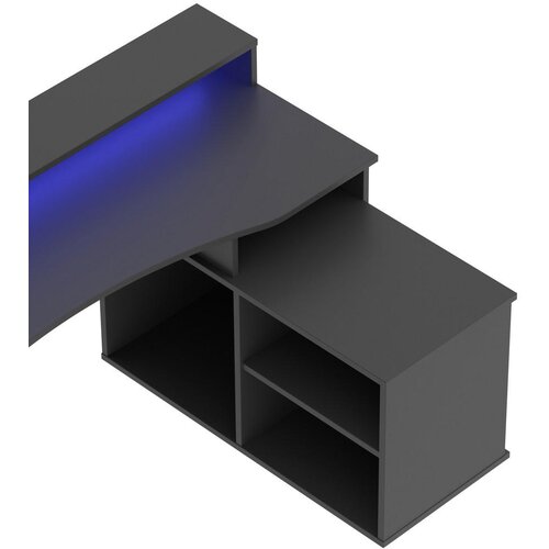 MID.YOU gaming miza kovina, umetna masa, leseni material črna Slike