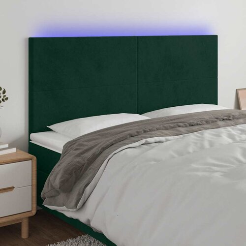  LED uzglavlje tamnozeleno 200x5x118/128 cm bar&scaron;unasto Cijene