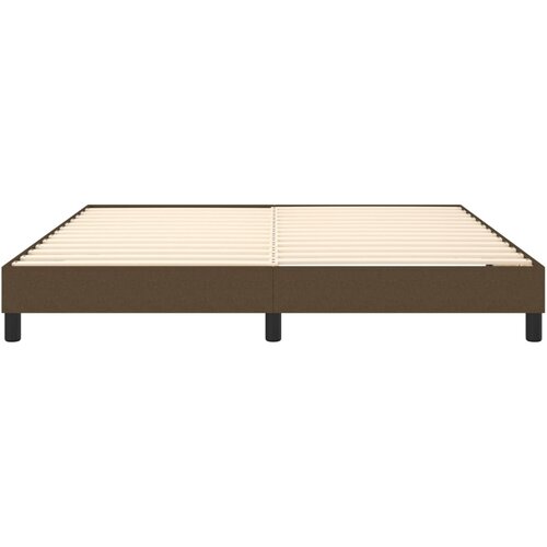  Okvir za krevet s oprugom tamnosmeđi 180x200 cm od tkanine Slike