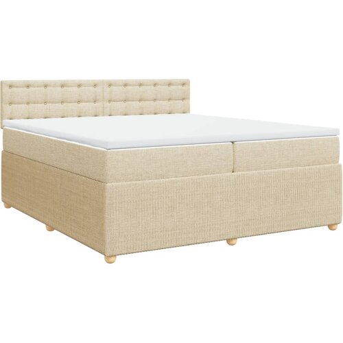 vidaXL Krevet s oprugama i madracem krem 200 x 200 cm od tkanine Cijene