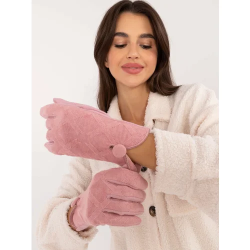 Fashion Hunters Light pink women's gloves