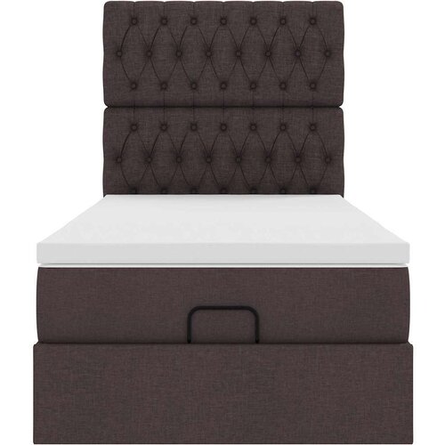 VidaXL otomanski okvir kreveta s madraca tamnosmeđi 100x200cm tkanine Slike