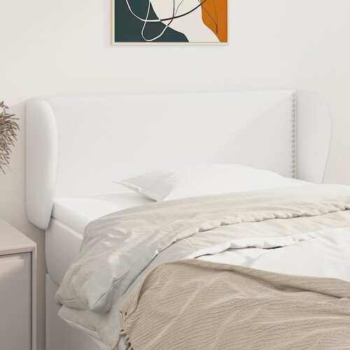 vidaXL Uzglavlje s ušima bijeli 93x23x78/88 cm od umjetne kože Cijene