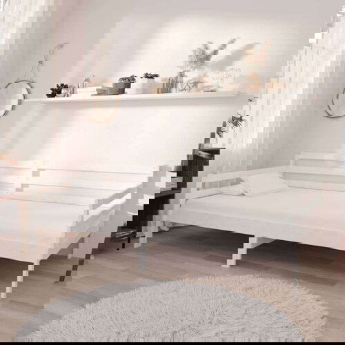  Dnevna postelja z vzmetnico 90x200 cm bela trdna borovina, (20647324) Cene