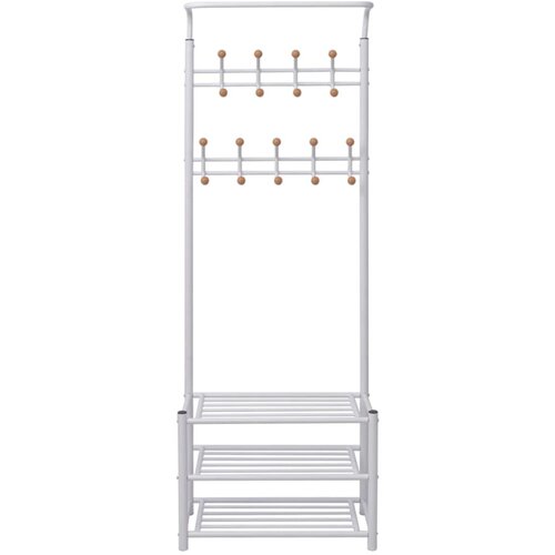 Maison Chic Stojalo za Oblačila s Prostorom za Čevlje - Stojalo za obutev 68x32x182,5 cm Belo, (21778233) Slike