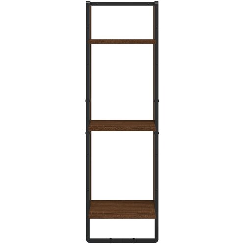  Zidna polica s 3 razine smeđa boja hrasta 30x25x100 cm drvena Slike