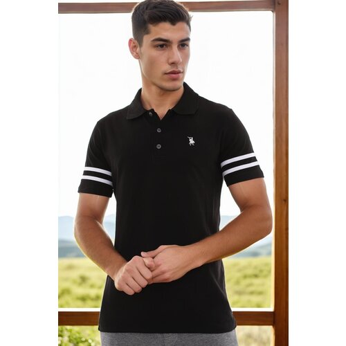 Dewberry T8585 MEN&amp;#039;S T-SHIRT-BLACK-WHITE-2 Slike