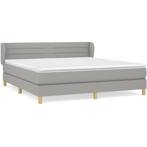 VidaXL Box spring postelja z vzmetnico svetlo siva 160x200 cm žamet, (20900427) Slike