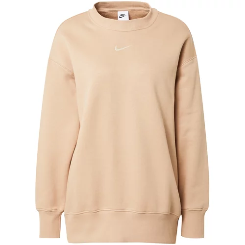 Nike Sportswear Sweater majica svijetlobež / bijela