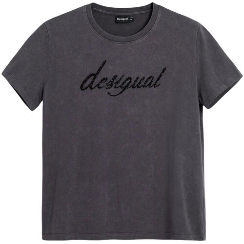 Desigual Majice s kratkimi rokavi TS_VARSOVIA 26SWTK08 Siva Slike