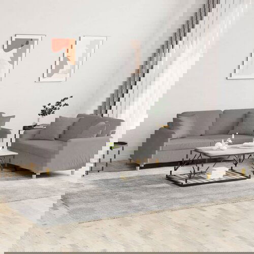 vidaXL Sedežna garnitura z vzglavniki 2-delna taupe blago Cene