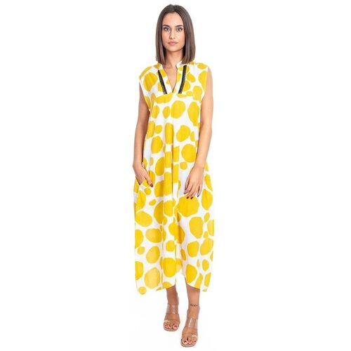 Isla Bonita By Sigris Dolge obleke Dolga Midi Obleka Rumena Slike