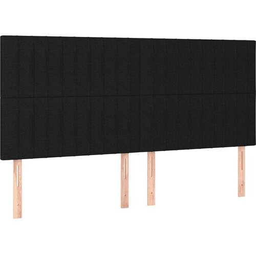  Box spring s madracem LED crni 160x200 cm od tkanine Slike