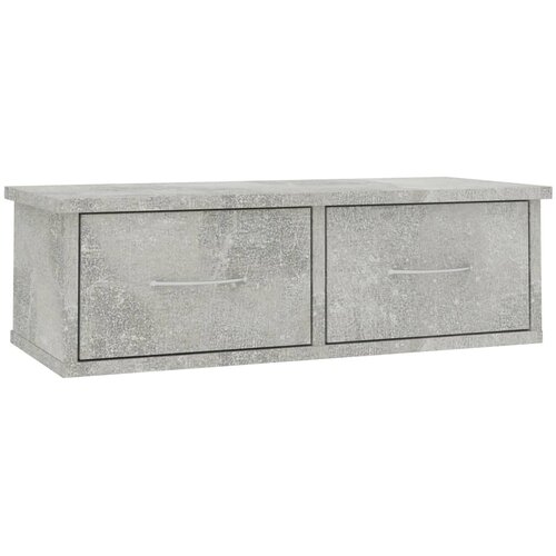  Zidna polica s ladicama boja betona 60 x 26 x 18,5 cm drvena Slike