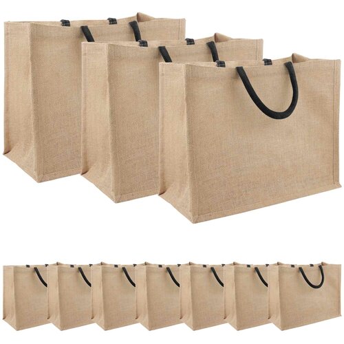  Torbe od jute 10 Prirodna i crna 42 x 33 x 19 cm 100% Jut Cijene