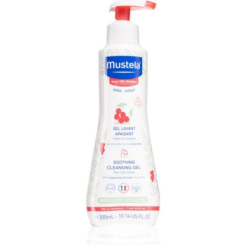 Mustela b&amp;eacute;b&amp;eacute; Soothing Cleansing Gel Hair and Body umirujući gel za pranje tijela i kose za bebe od rođenja 300 ml za djecu Slike