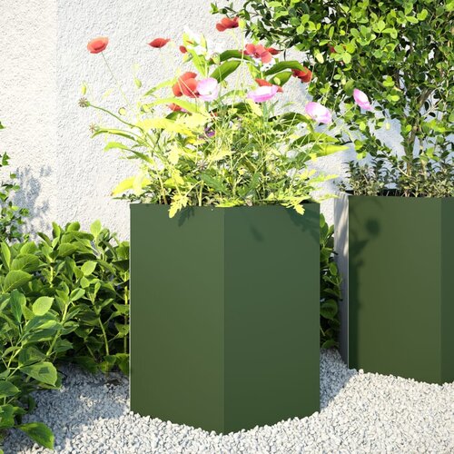 vidaXL Vrtna sadilice 2 kom maslinastozelena 46x40x45 cm čelik Cijene
