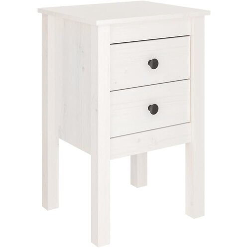 Maison Chic Nočna omarica - Nočna miza bela 40x35x61,5 cm trdna borovina, (21688280) Slike