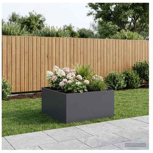 vidaXL Vrtna saksija Antracit 60 x 60 x 40 cm Čelična vrata - Antracit 60 x 60 x 40 cm 1 Cene