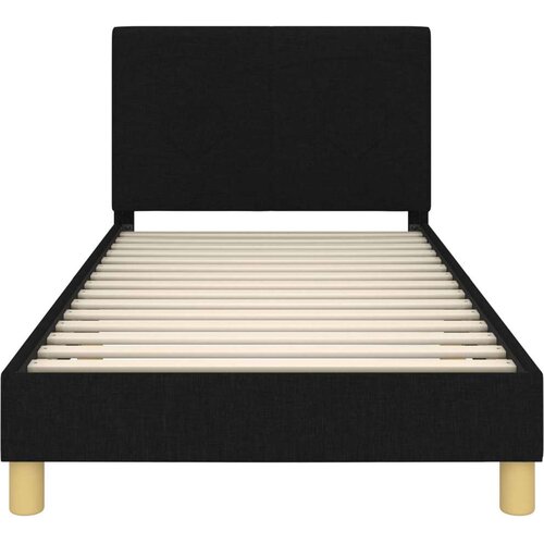  Krevet za djecu s uzglavljem Crna 90 x 190 cm tkanina Slike