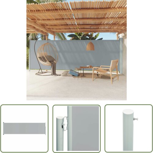  The Living Store Zložljiva stranska tenda za teraso 180x600 cm siva - Stranska Tenda, (21742672) Cene