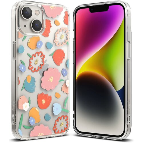 Ringke Oklepni ovitek z okvirjem iz gela za iPhone 14 Plus Fusion Design Floral Transparent, (21522008) Slike