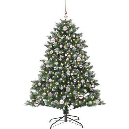VidaXL Umjetno božićno drvce s stalakom Zelena 105 x 105 x 150 cm Slike