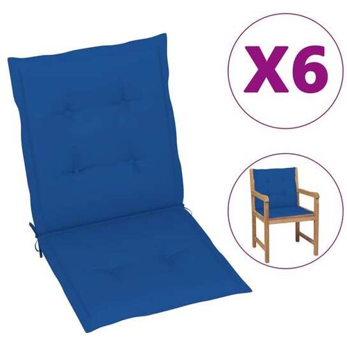  Jastuci za vrtne stolice 6 kom plavi 100 x 50 x 3 cm od tkanine Cene