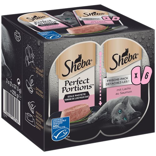 Sheba Perfect porcije 48 x 37,5 g &amp;ndash; Pa&amp;scaron;teta s lososom Slike