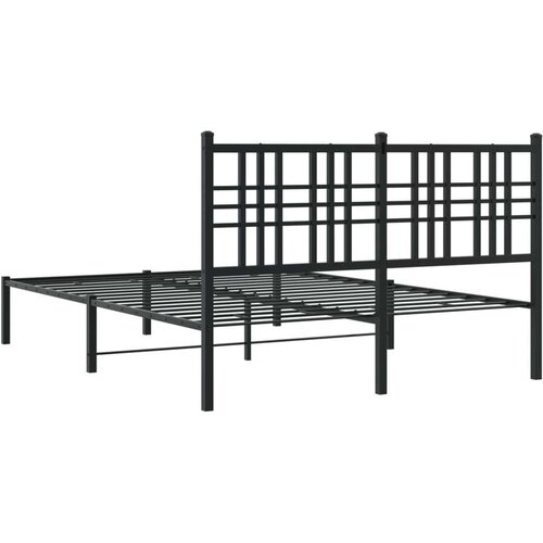 VidaXL metalni okvir za krevet s uzglavljem crni 140x190 cm Slike