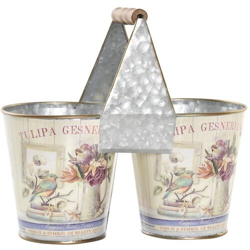  Stojalo za Rože DKD Home Decor Roza Kovina Shabby Chic 24 x 12 x 23 cm Cene