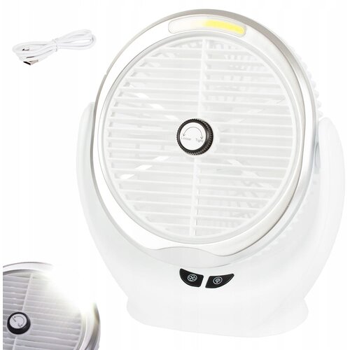  baterija. led cob stolni ventilator usb bijeli Slike