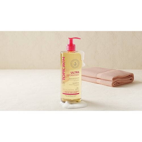 Topicrem UH BODY Shower Oil vlažilno čistilno olje za suho in občutljivo kožo 500 ml Slike