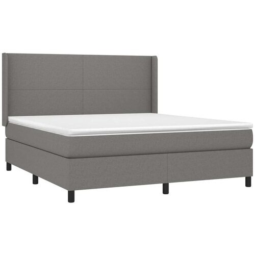  Box spring s madracem LED tamnosivi 160x200 cm tkanina Slike