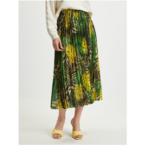 Guess Green Ladies Patterned Pleated Midi Skirt Abel - Women Slike