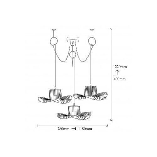Opviq lights Tel 6741 Viseća svjetiljka, E27, 3x40W, IP20, Crna Slike