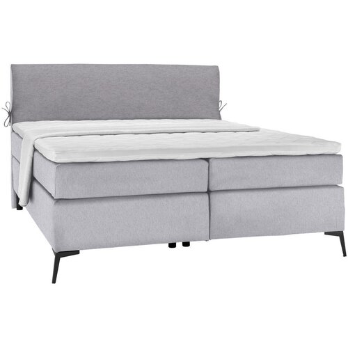 Hom`in postelja boxspring 180 cm x 200 cm , tekstil siva, svetlo siva Cene