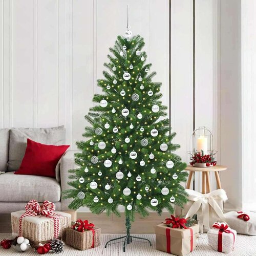 vidaXL Božično drevo med 300 LED z stojalom Zelena 180 cm PE Cene