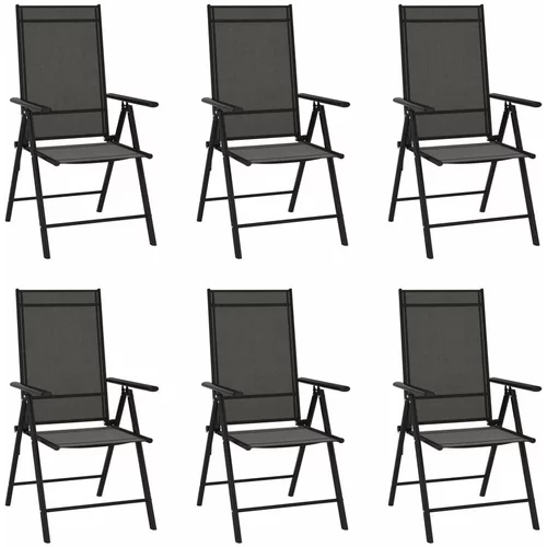  Sklopive vrtne stolice 6 kom od tekstilena crne