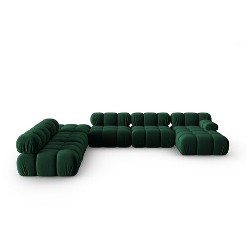 Micadoni Home zelena žametna sedežna garnitura 379 cm bellis &amp;ndash; Slike