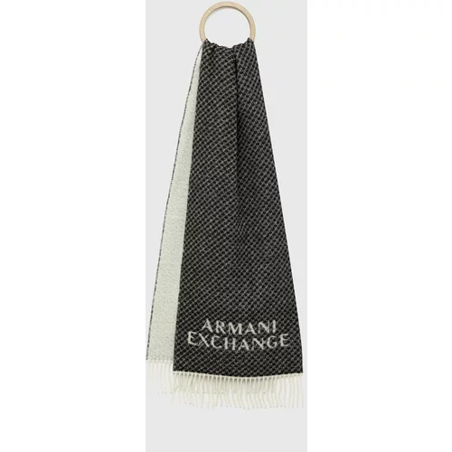 Armani_Exchange Kratki vuneni šal boja: crna, s tiskom